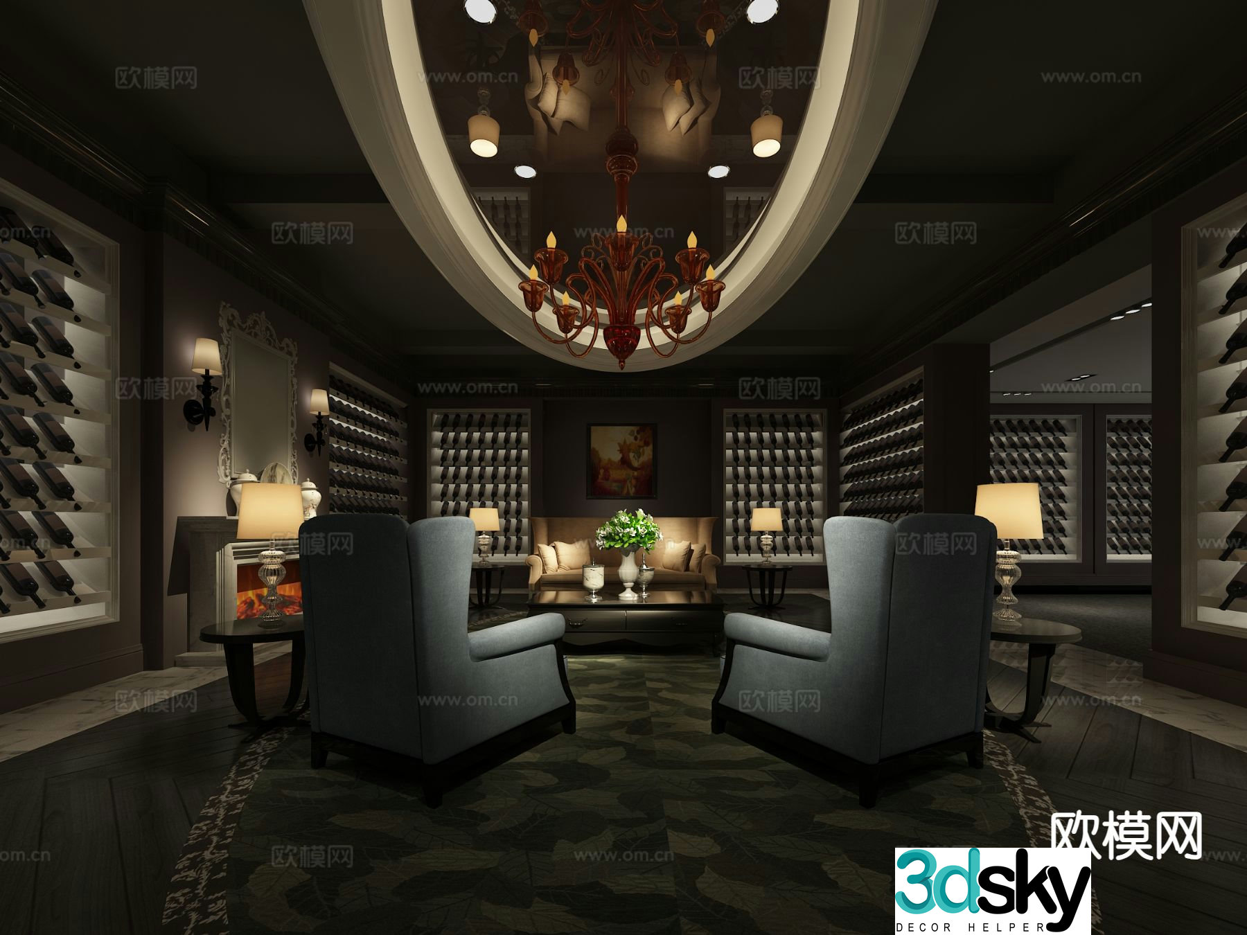 Modern living room 3d model