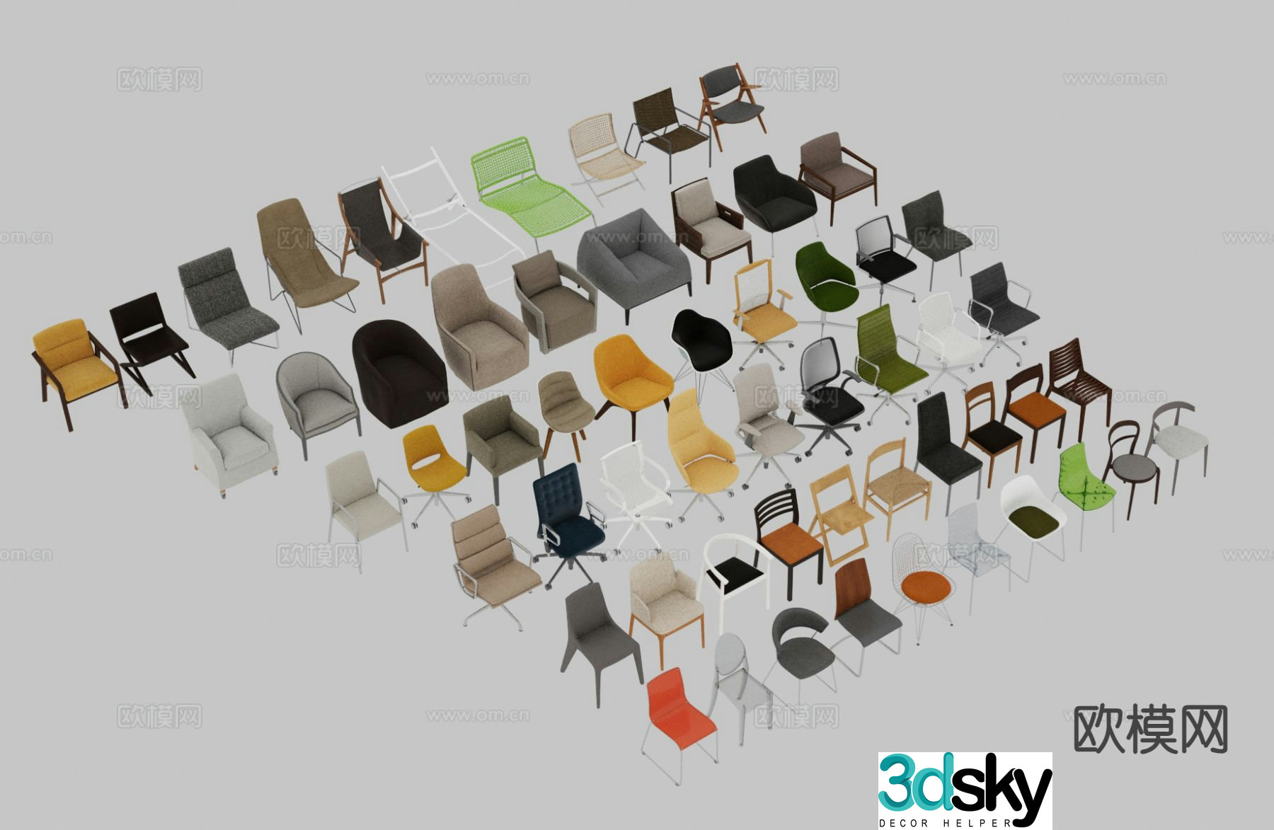 Modern chair single chair single chair 3d model
