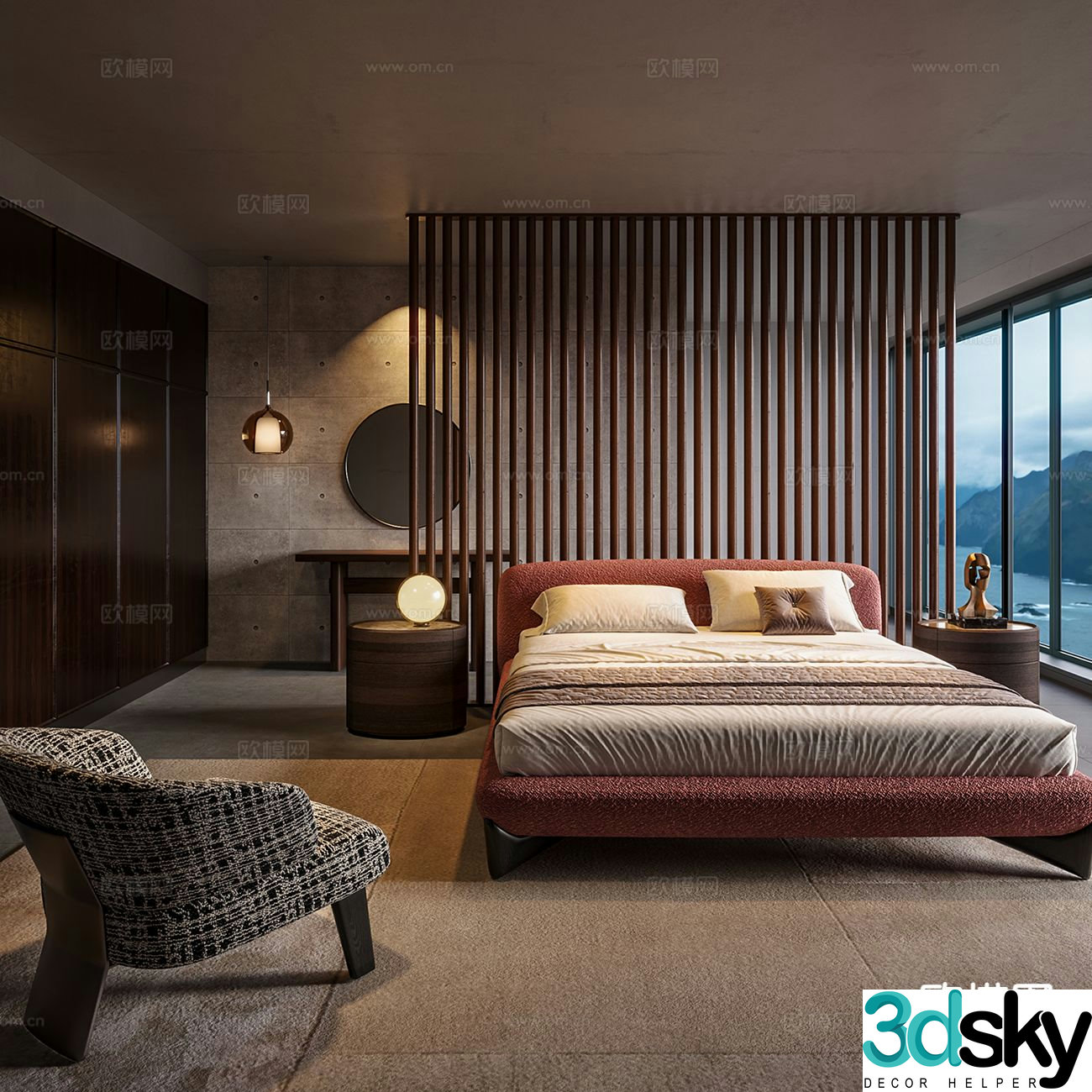 Italian style bedroom master bedroom 3d model