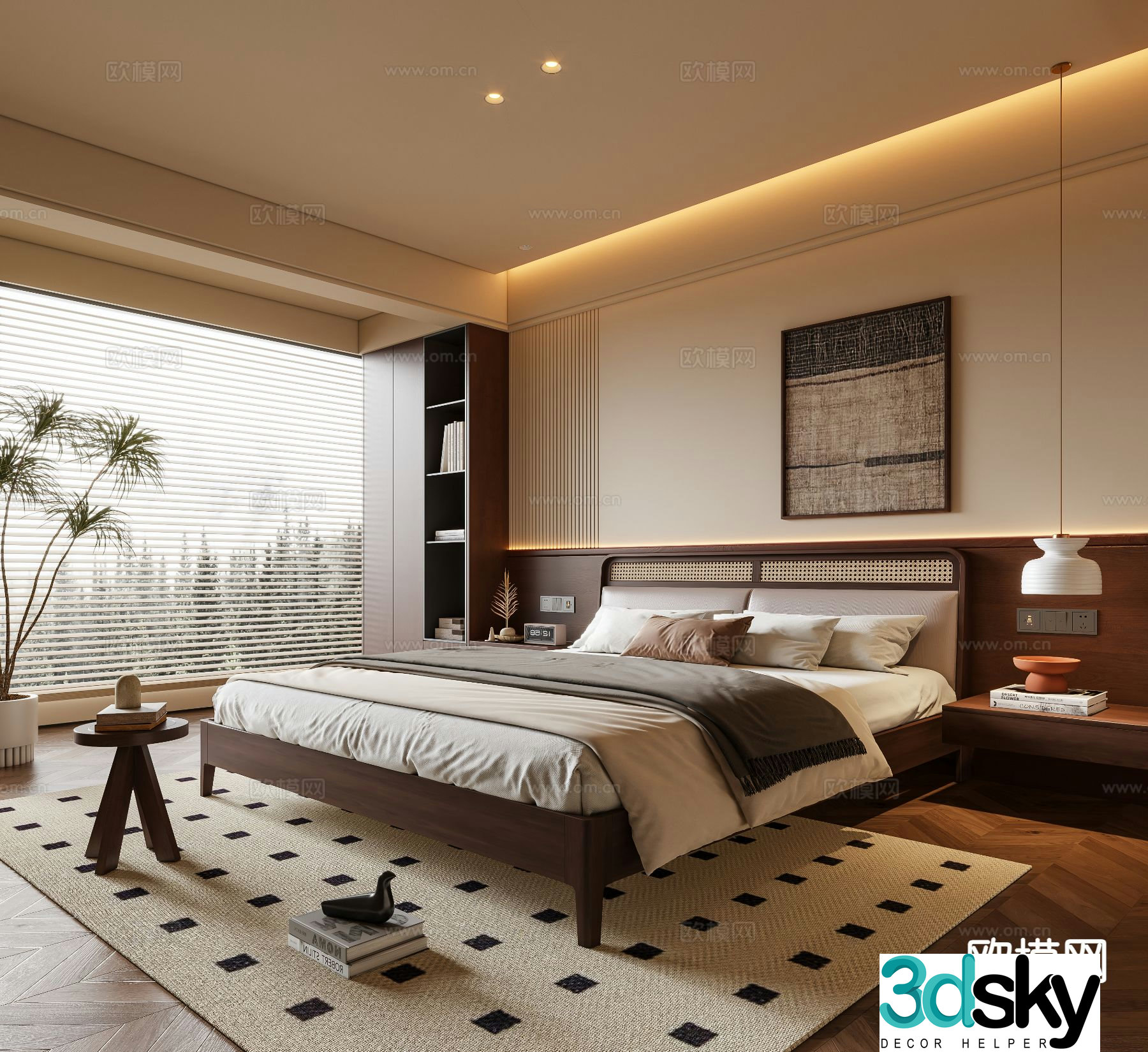Medieval style bedroom master bedroom 3d model