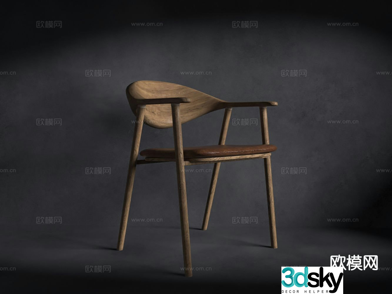 Wabi-sabi dining chair single chair chair 3d model