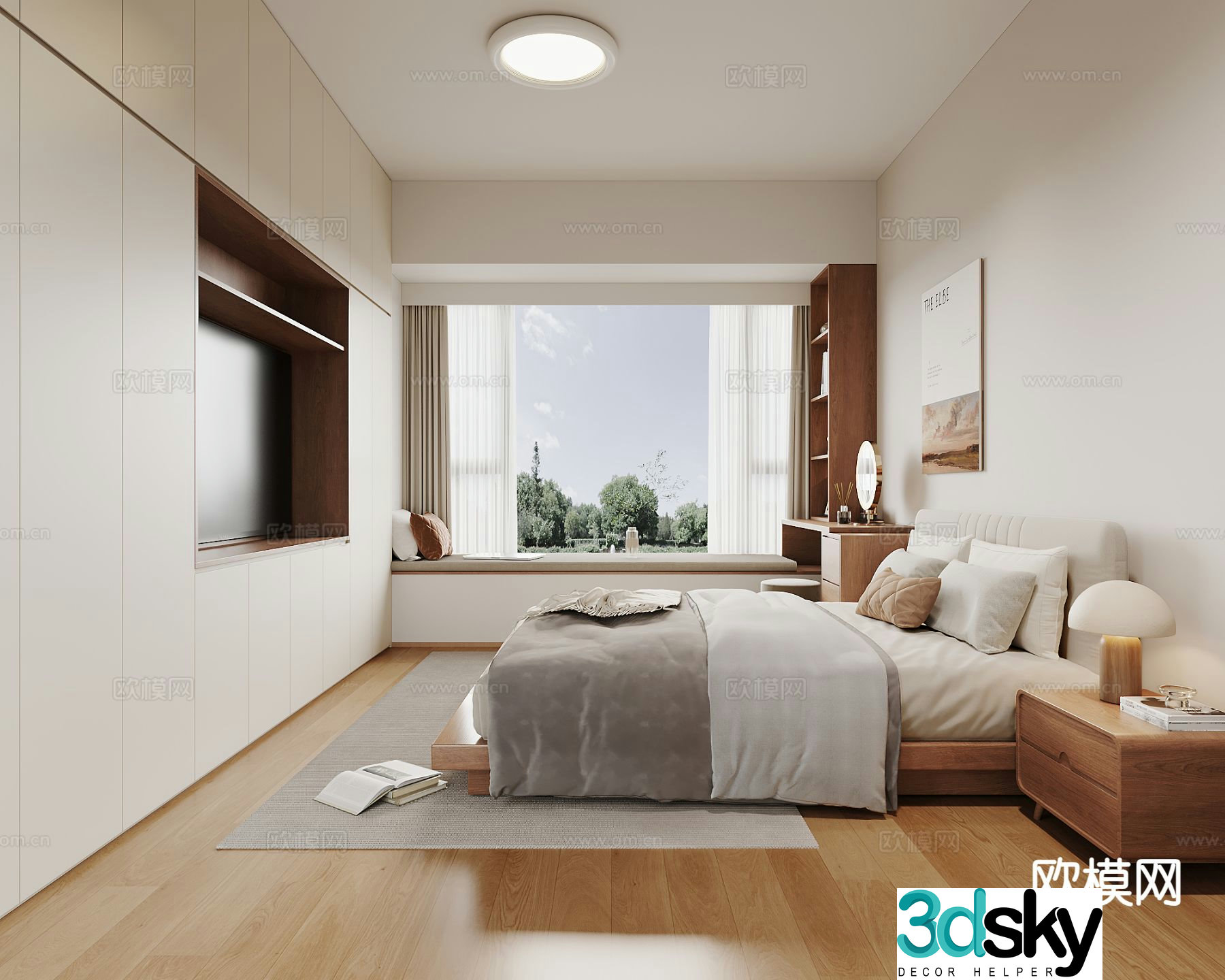 Modern bedroom master bedroom 3d model