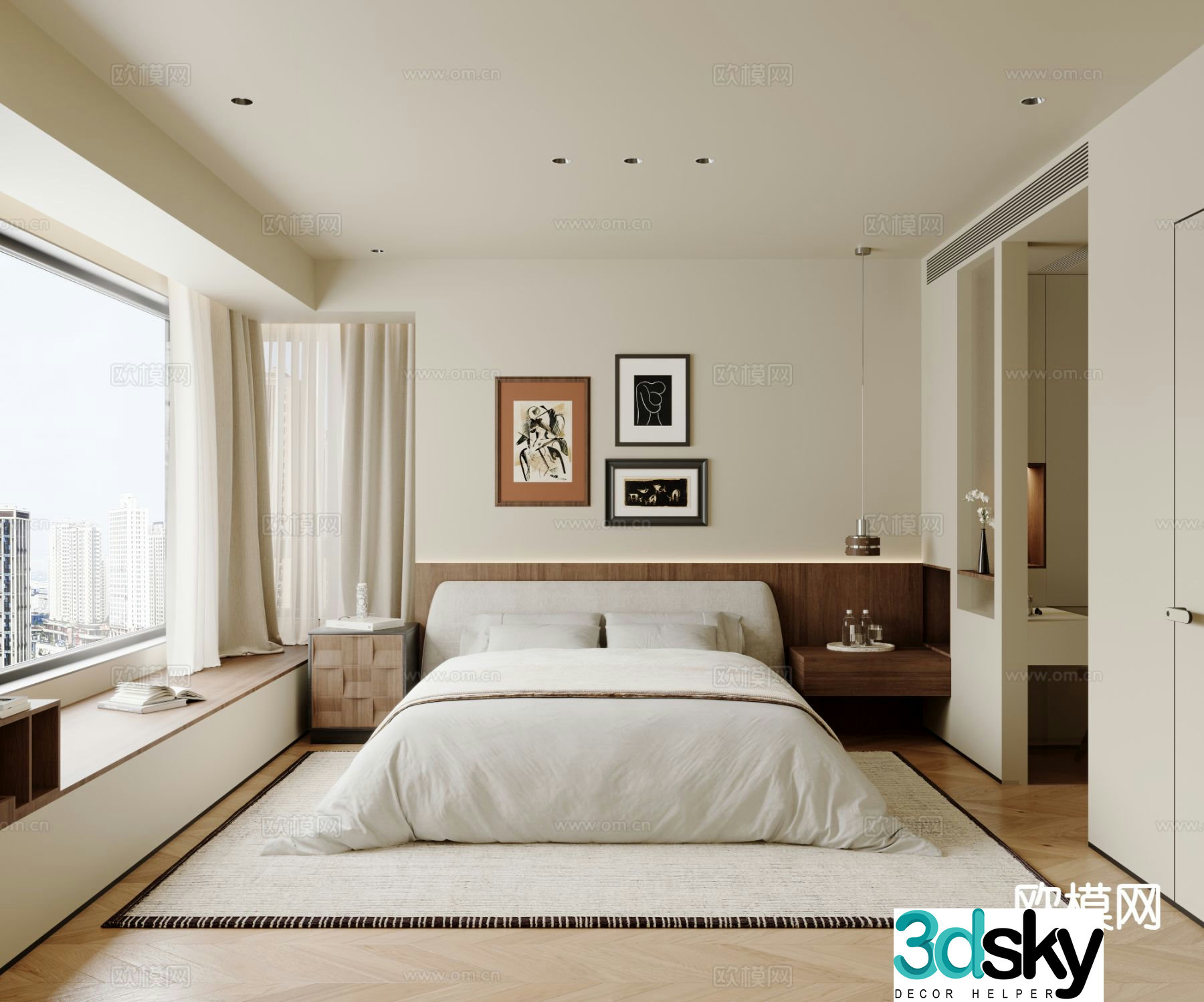 Medieval style bedroom master bedroom 3d model