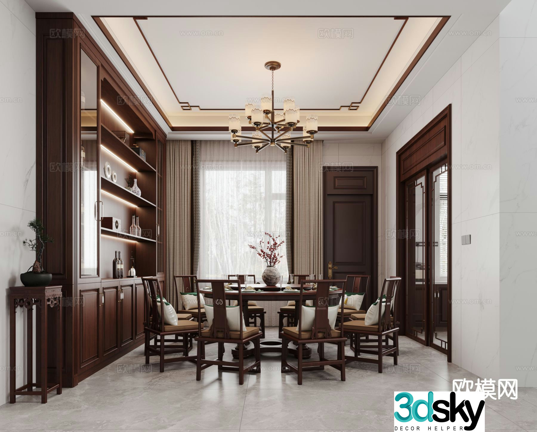 New Chinese restaurant 3d model