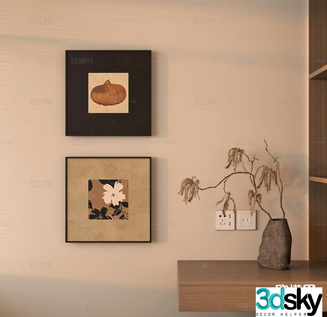 Medieval style hanging painting retro hanging painting art hanging painting 3D model