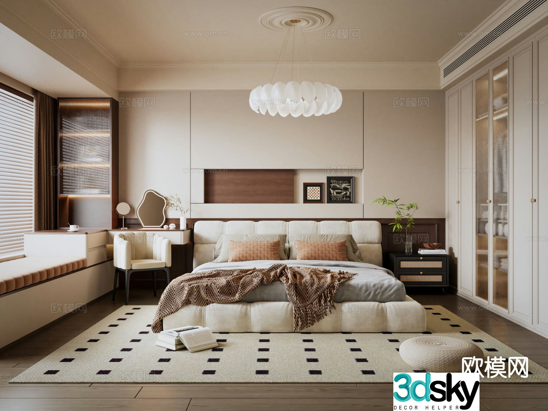 Medieval style bedroom master bedroom 3d model
