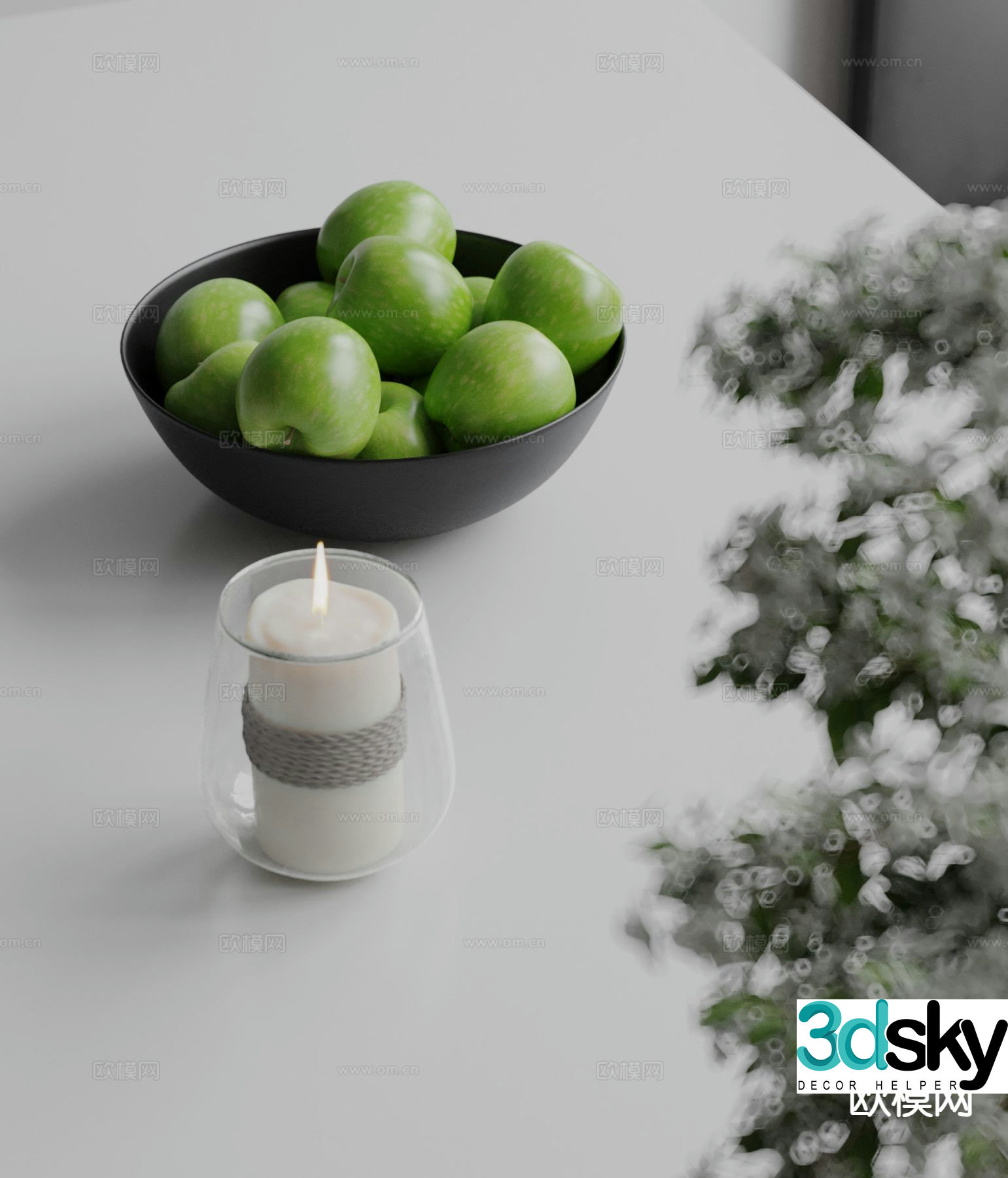 Kitchen accessories fruit plate candlestick 3d model