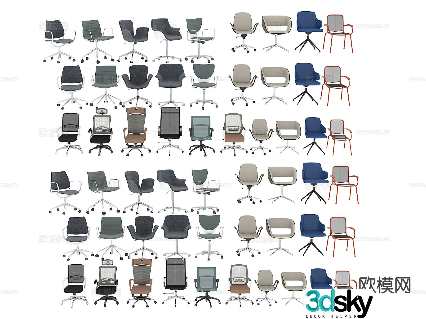 Office chair staff chair 3d model