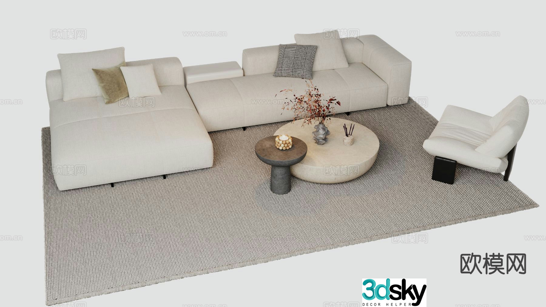 Modern sectional sofa 3d model