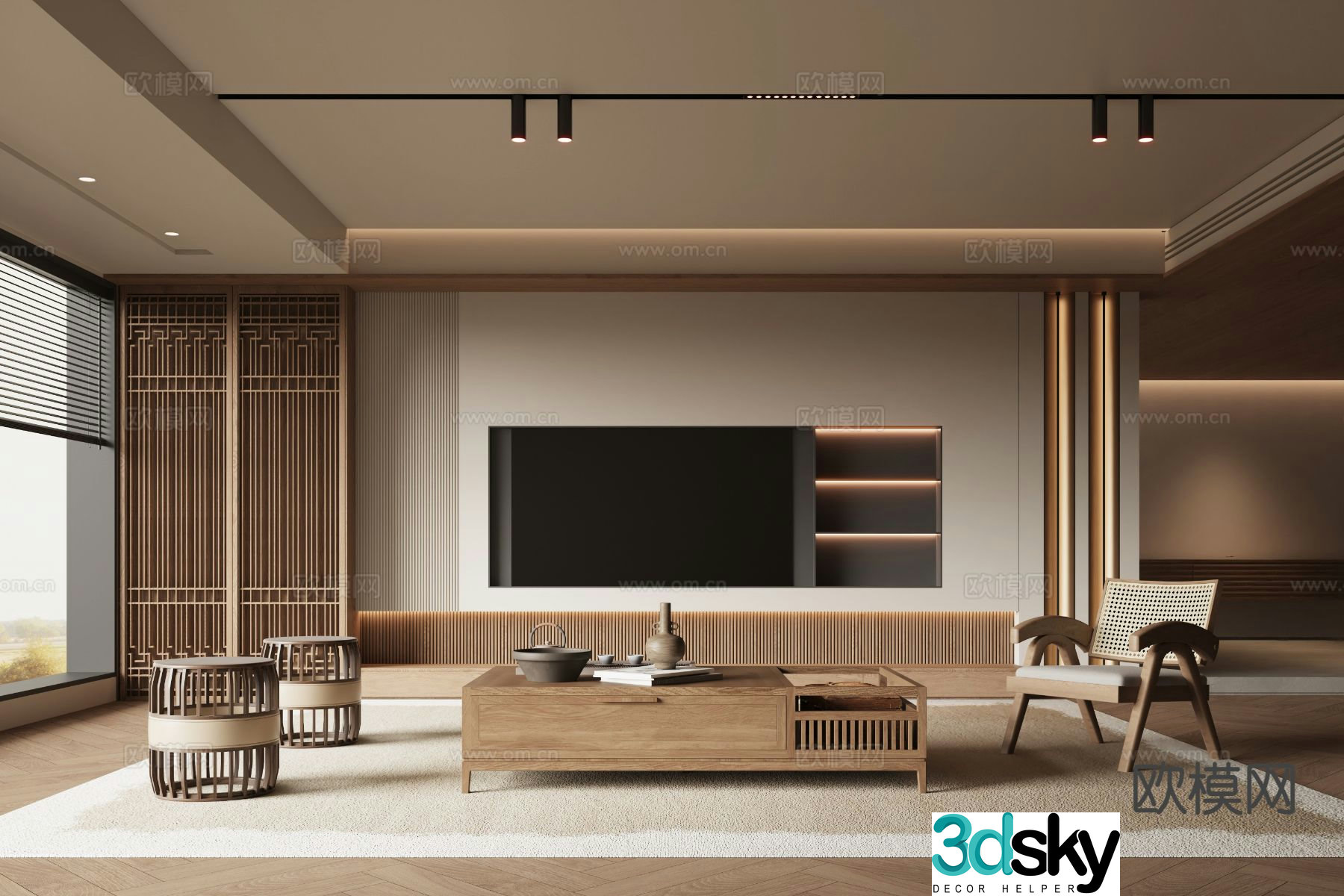 New Chinese Song style living room 3D model