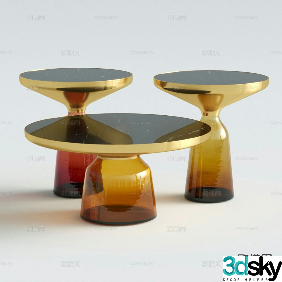 Acrylic coffee table round coffee table 3d model