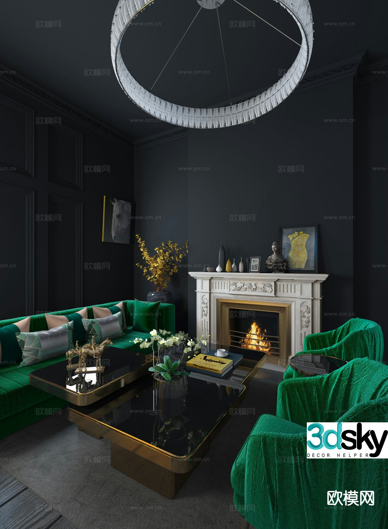 Neoclassical living room 3d model