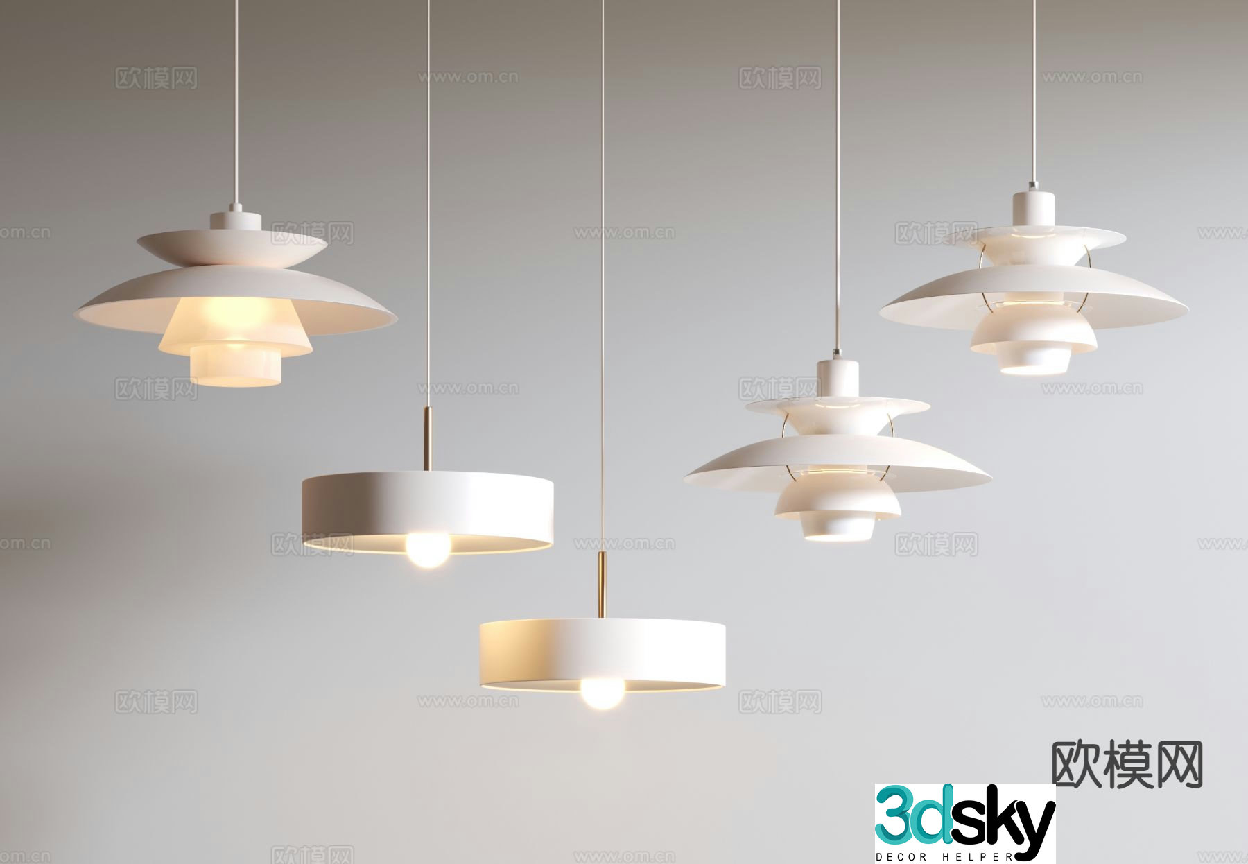 Cream style small chandelier 3d model
