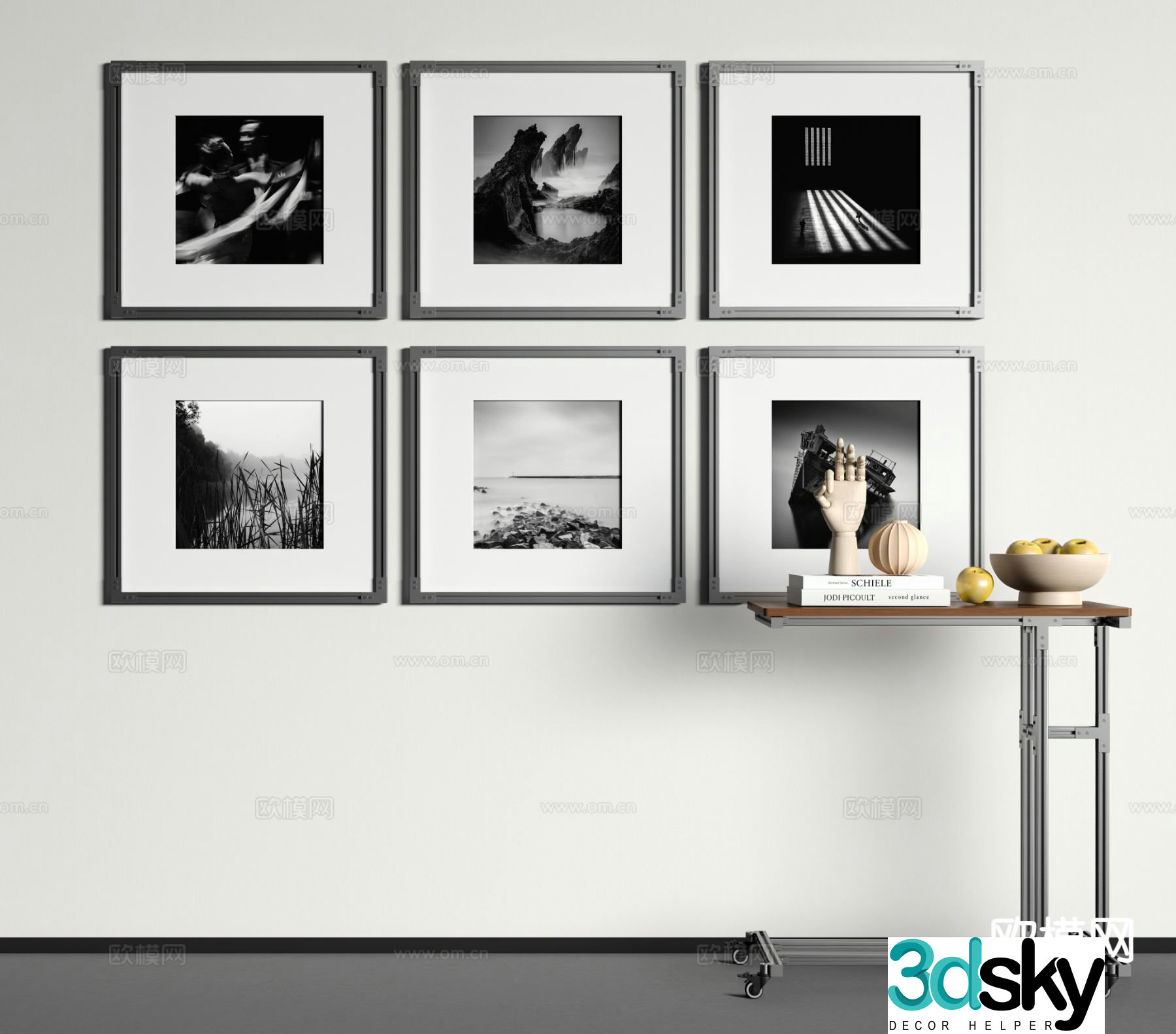 Modern landscape painting decorative painting 3d model