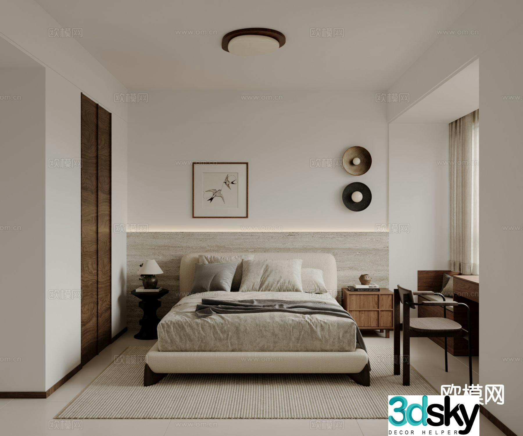 Medieval style bedroom master bedroom 3d model