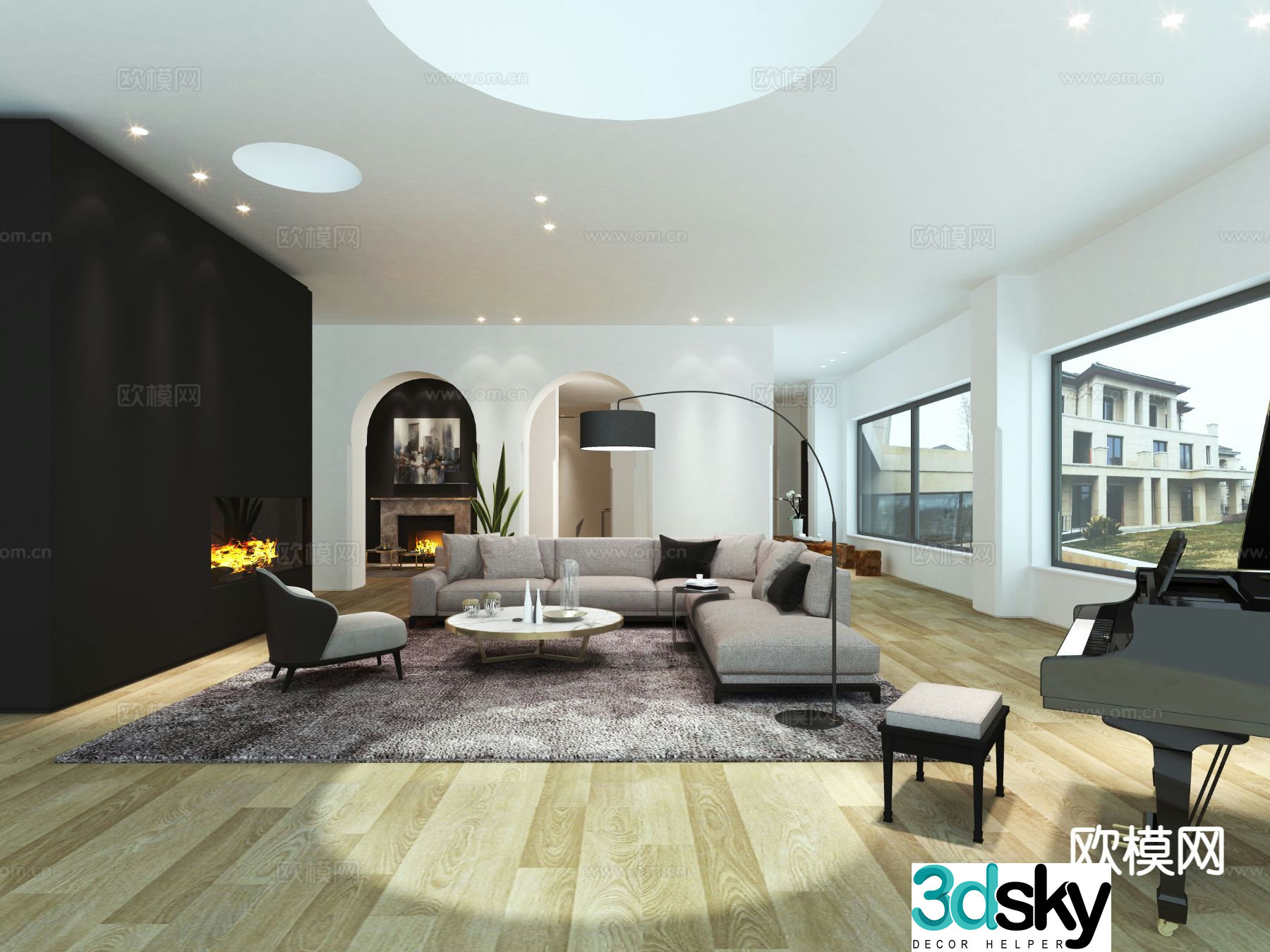 Modern living room 3d model