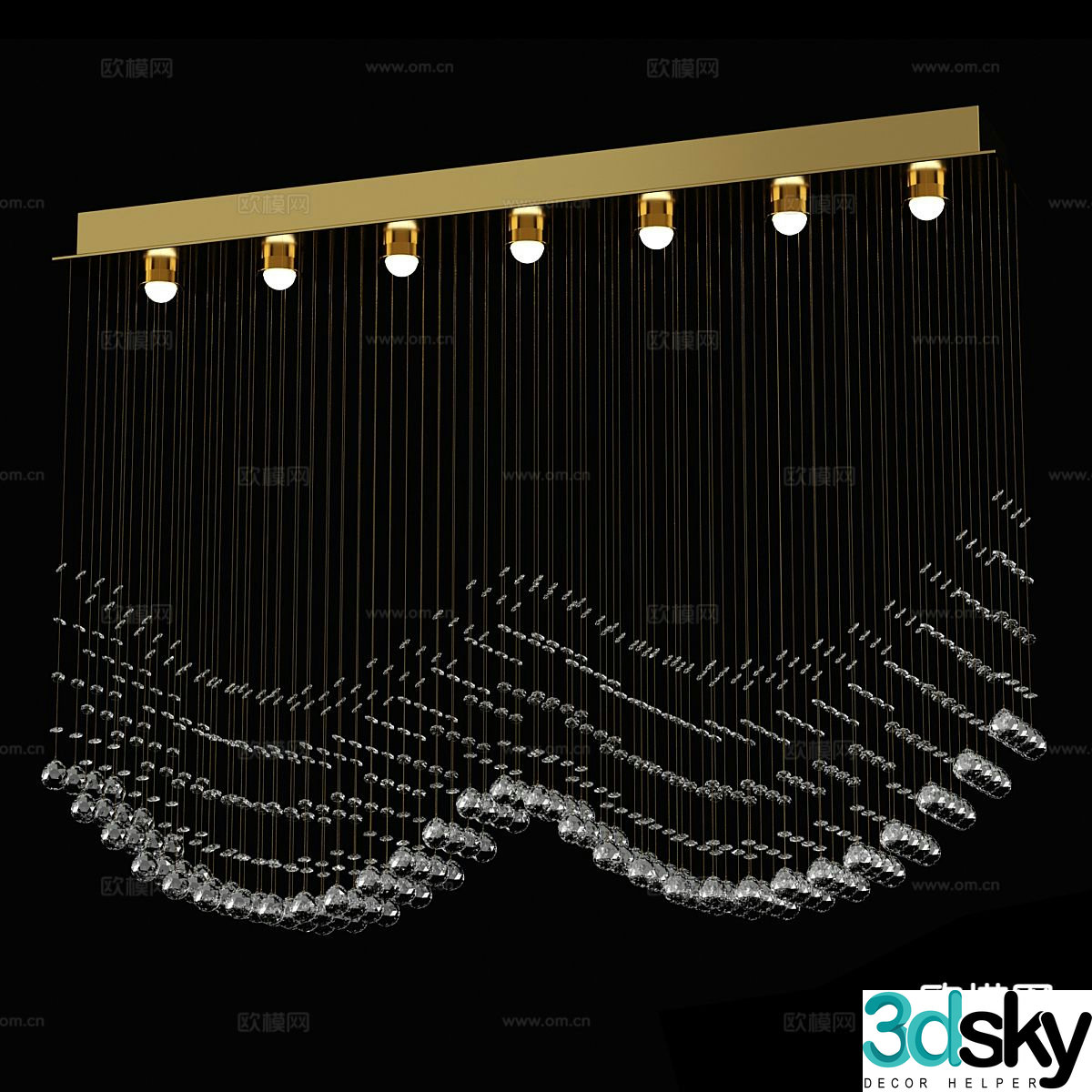 Light luxury crystal lamp 3d model