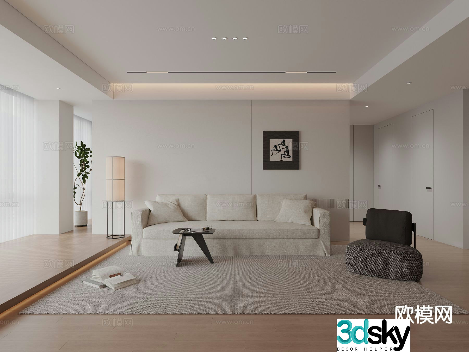 Modern living room 3d model
