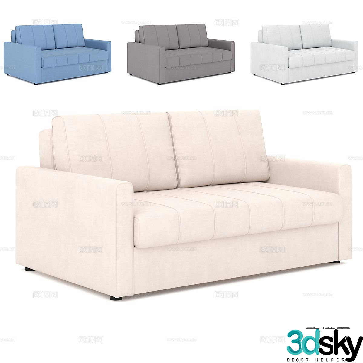 Modern minimalist sofa double sofa 3d model