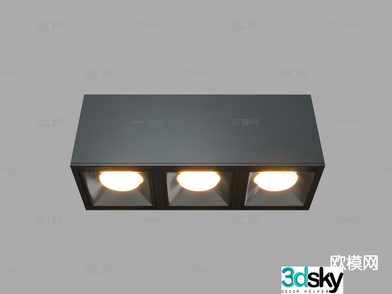 Modern downlight spotlight ceiling square light 3d model