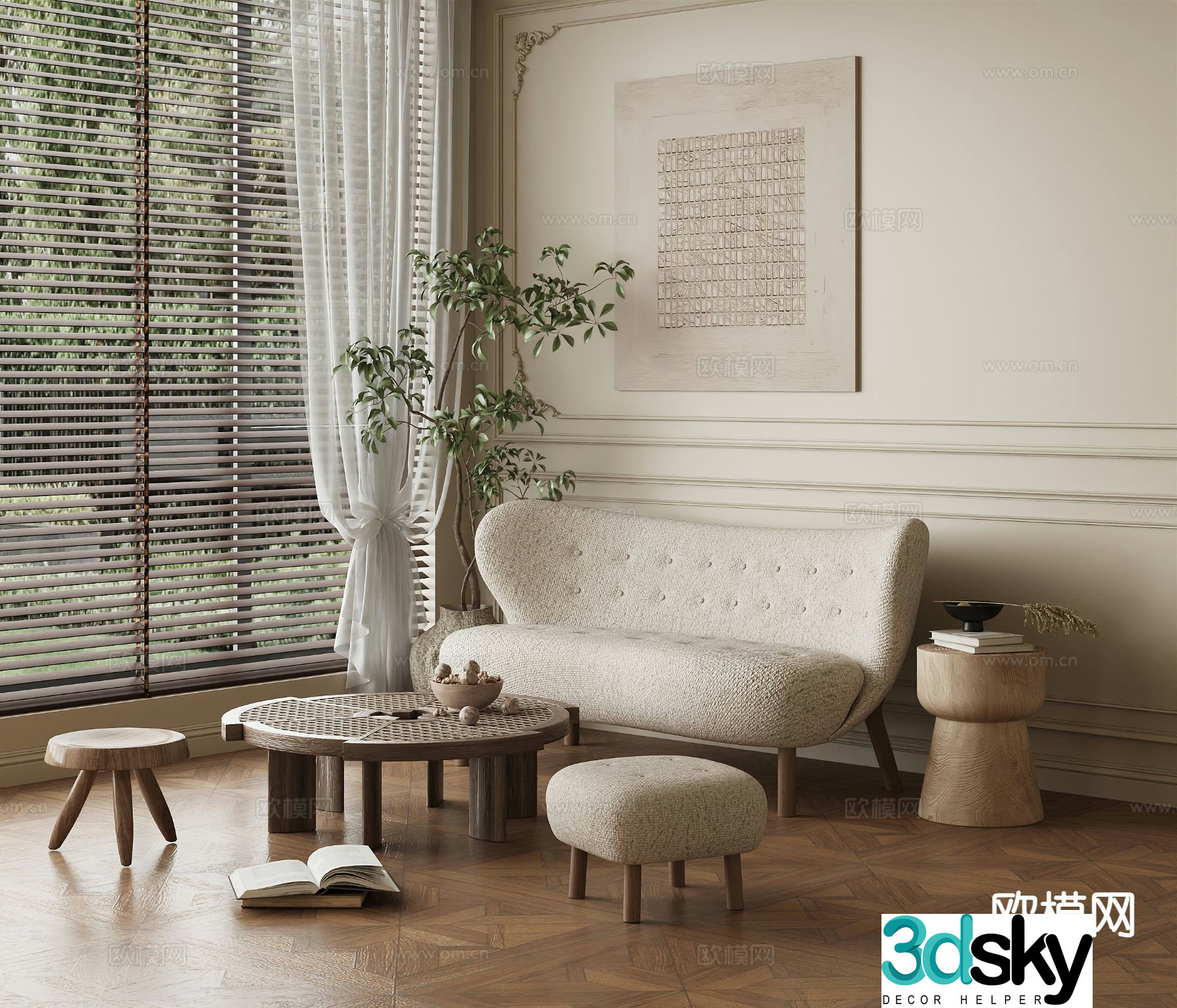 Medieval style modular sofa 3D model