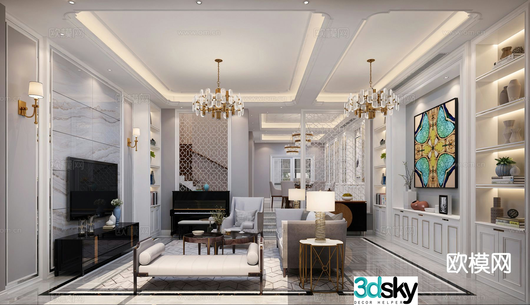 European style restaurant 3d model