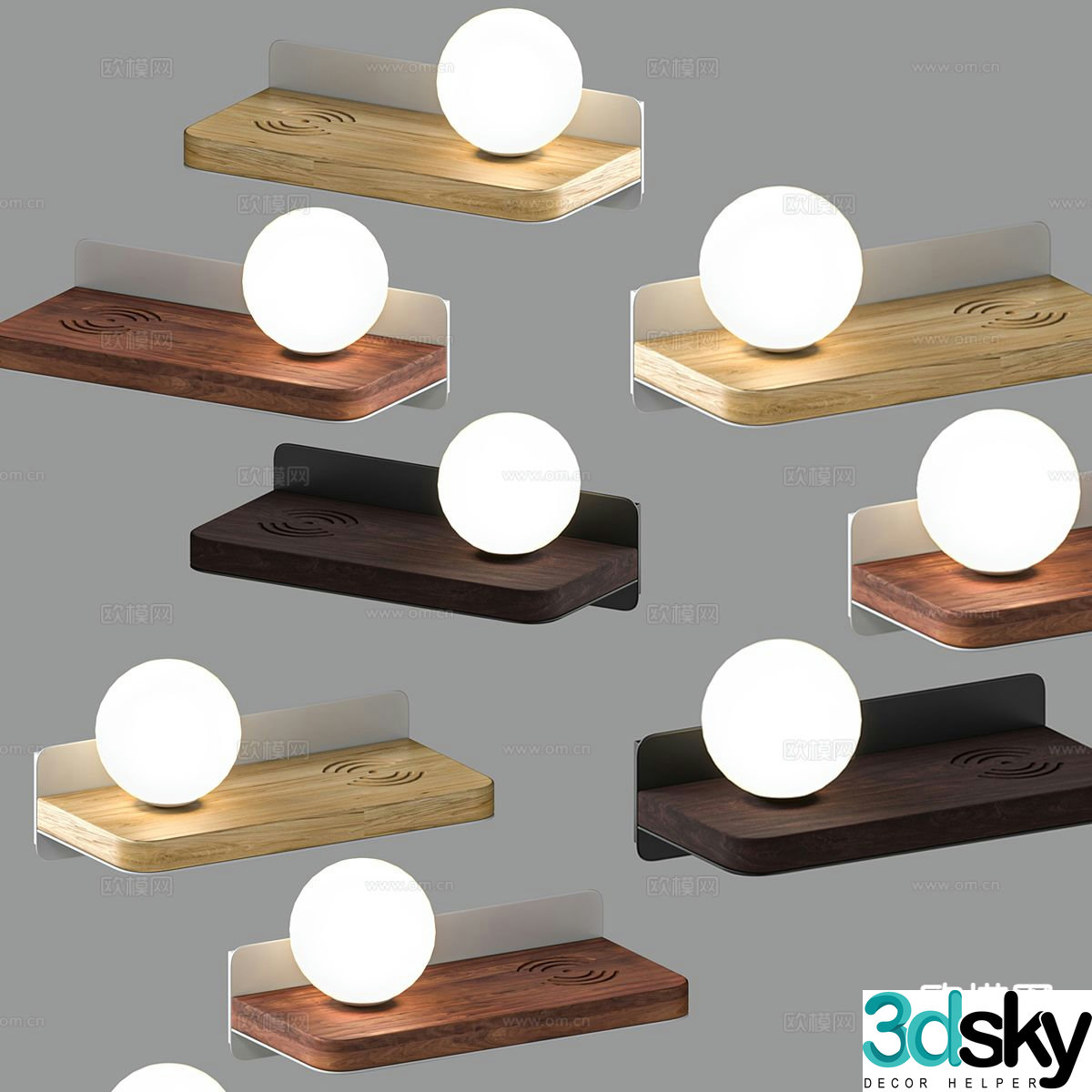 Nordic wall lamp ambient light 3d model