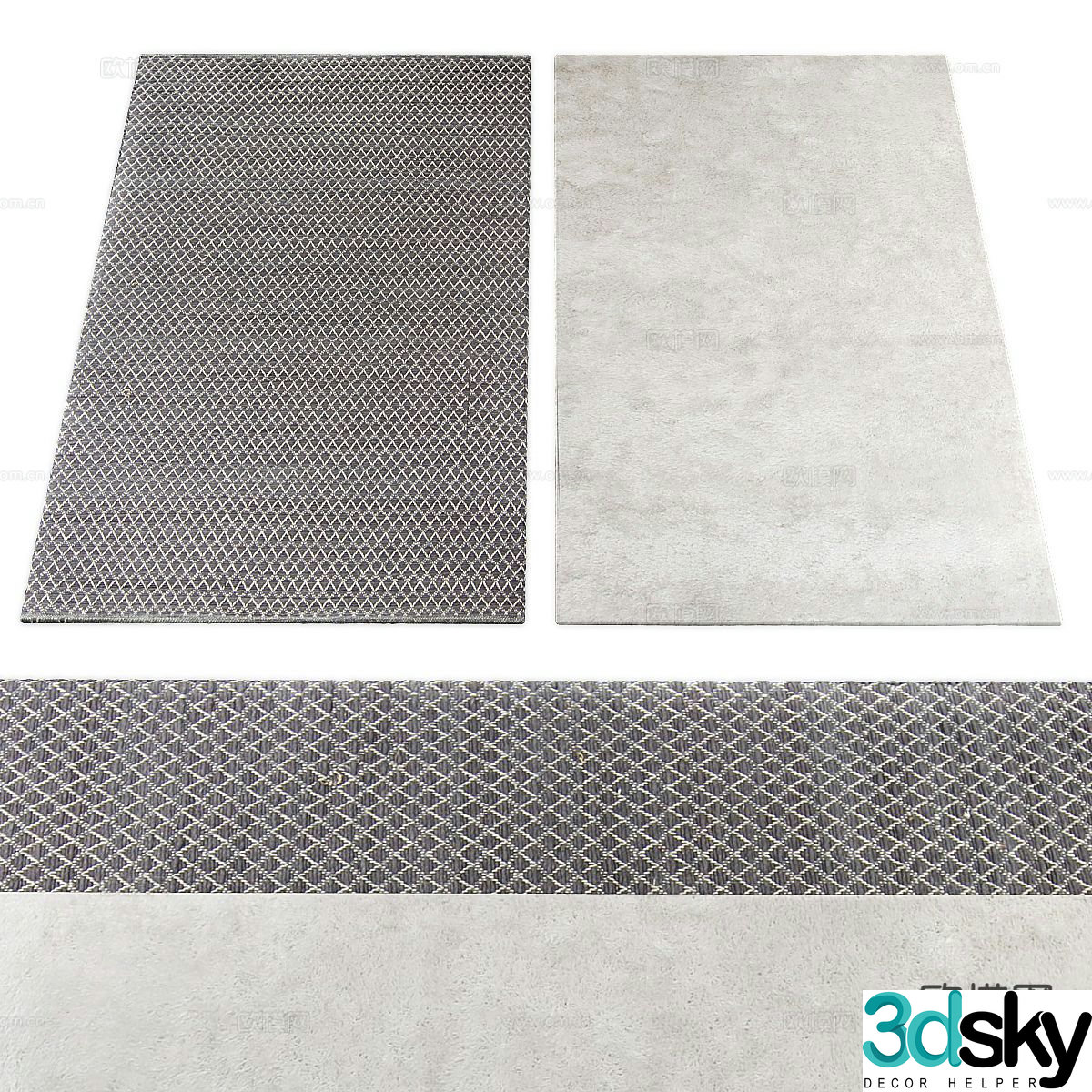 Plaid square carpet 3d model
