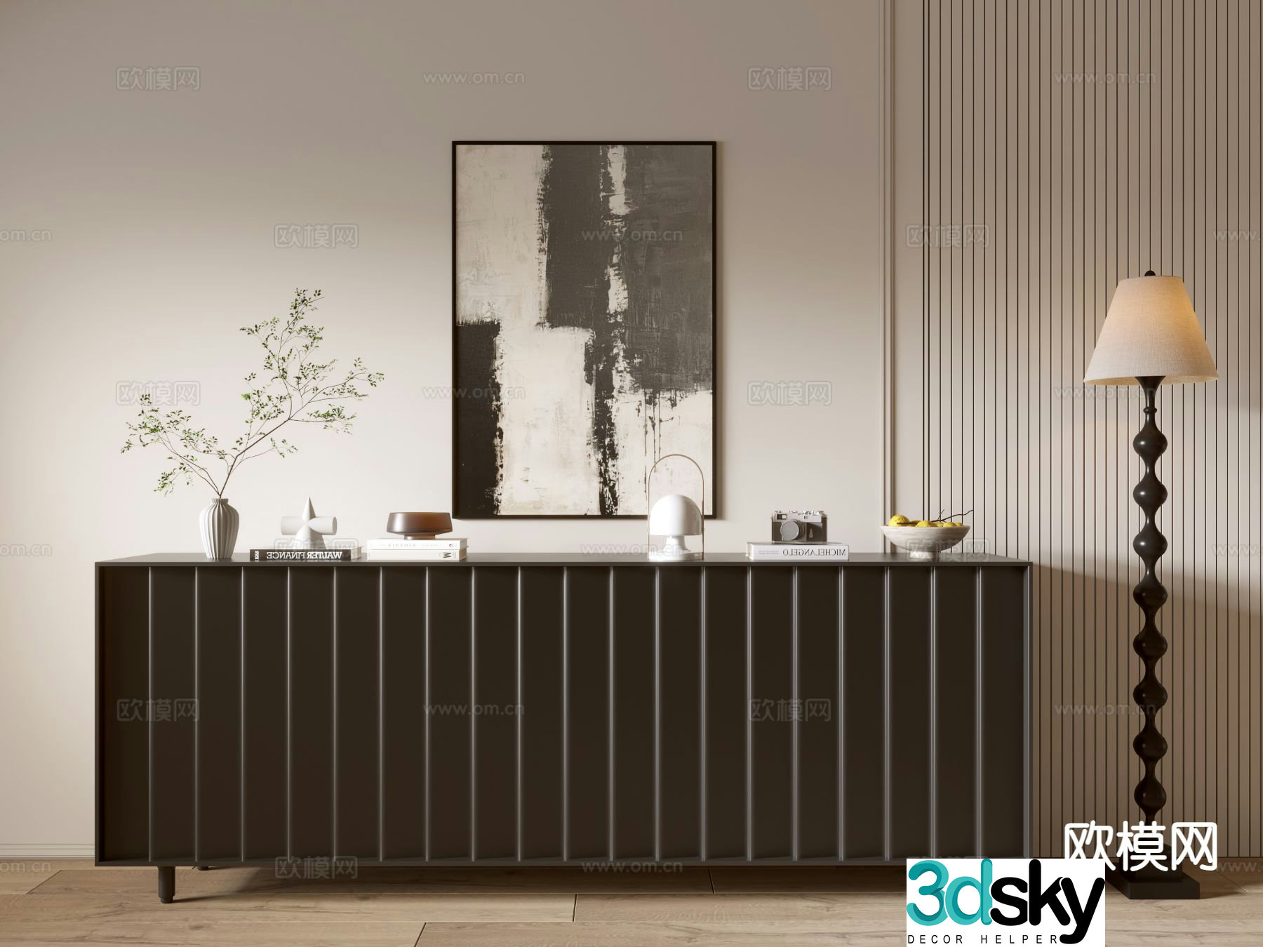 Modern entryway cabinet 3d model