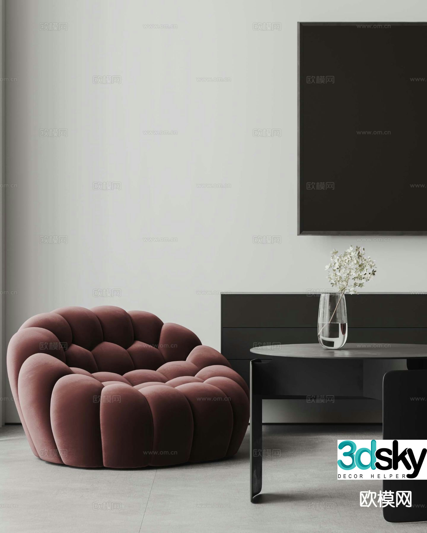 Modern bubble sofa lazy sofa 3d model