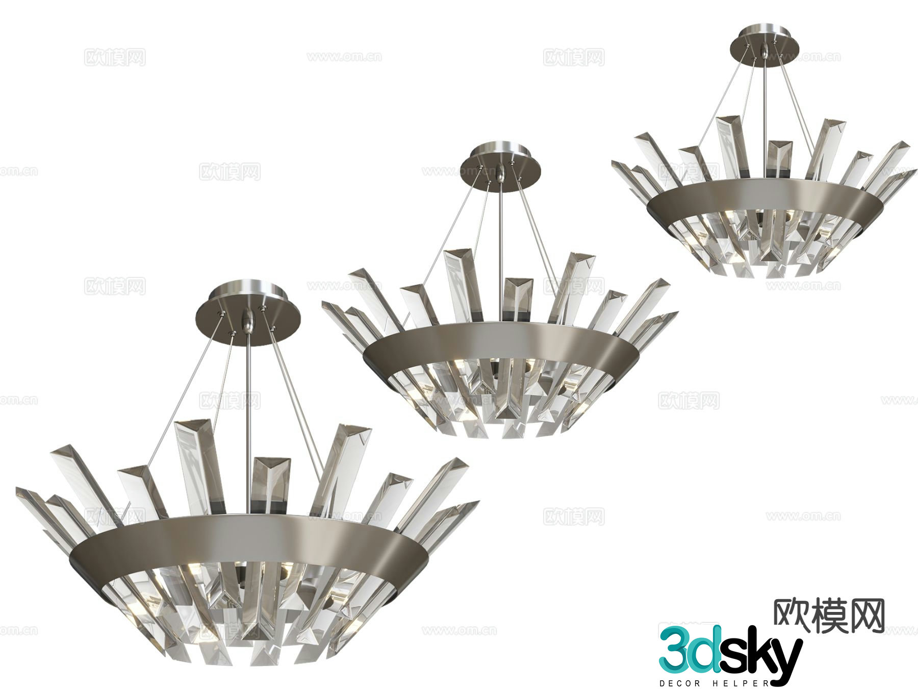 Modern style chandelier art chandelier 3d model