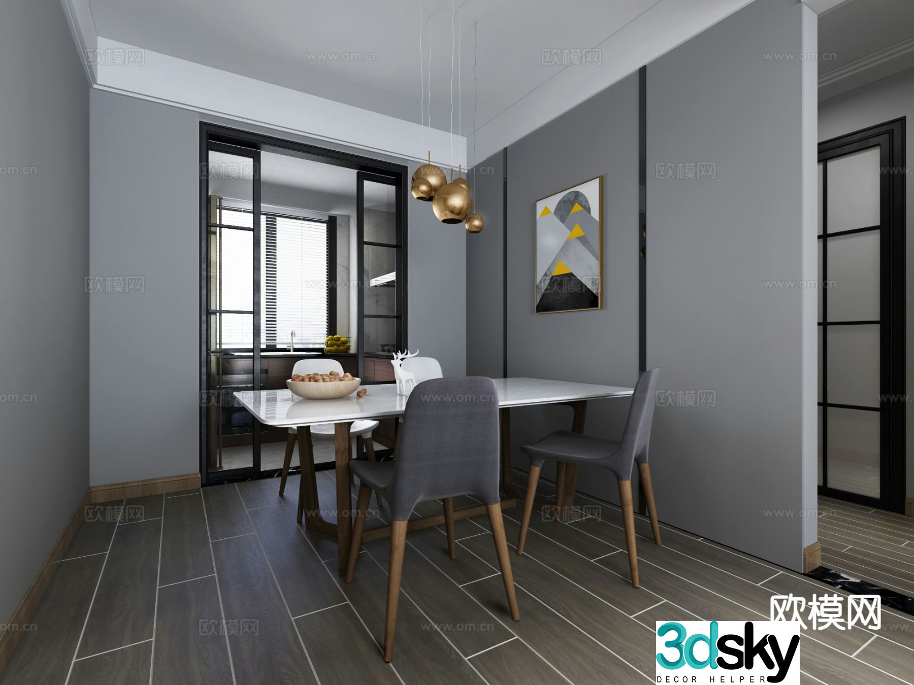 Modern guest restaurant 3d model
