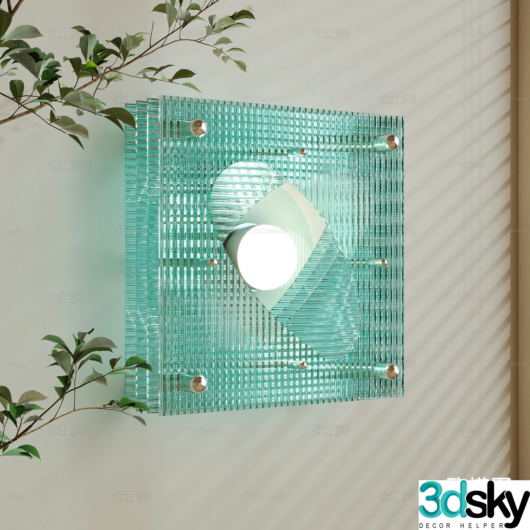 Acrylic wall light 3d model