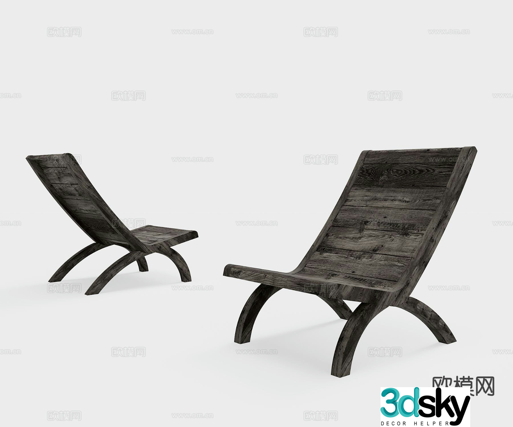 Wabi-sabi style leisure chair 3d model
