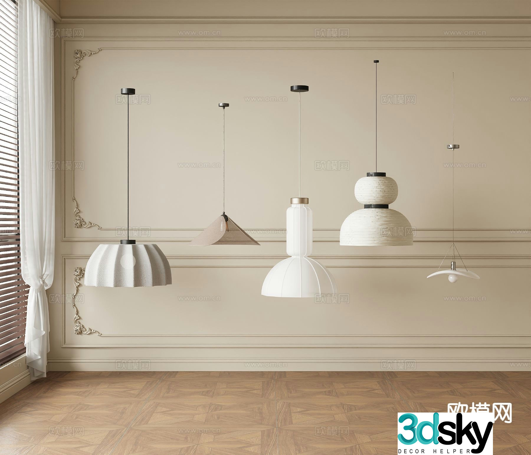 Medieval style chandelier 3d model