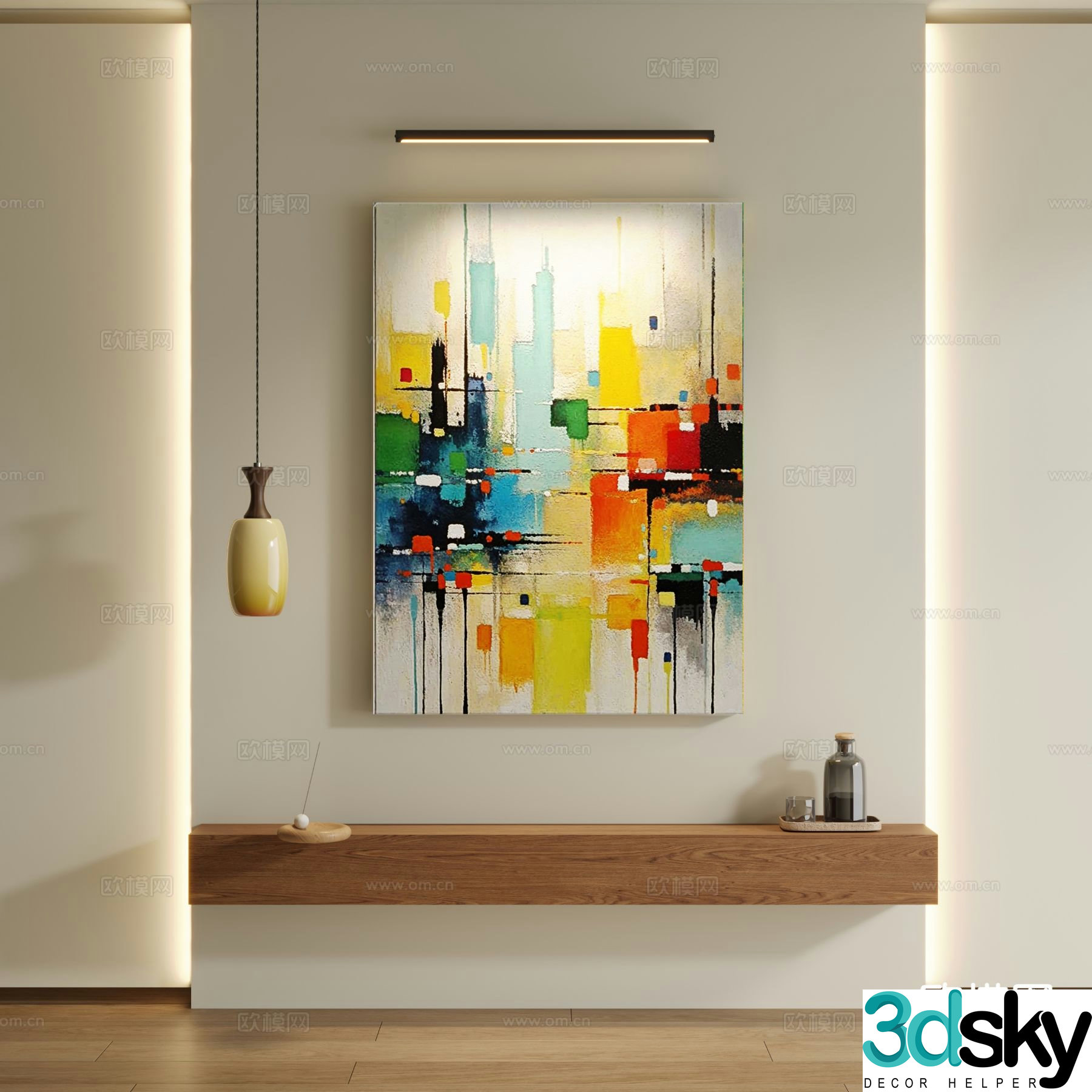 Medieval style decorative painting oil painting 3d model