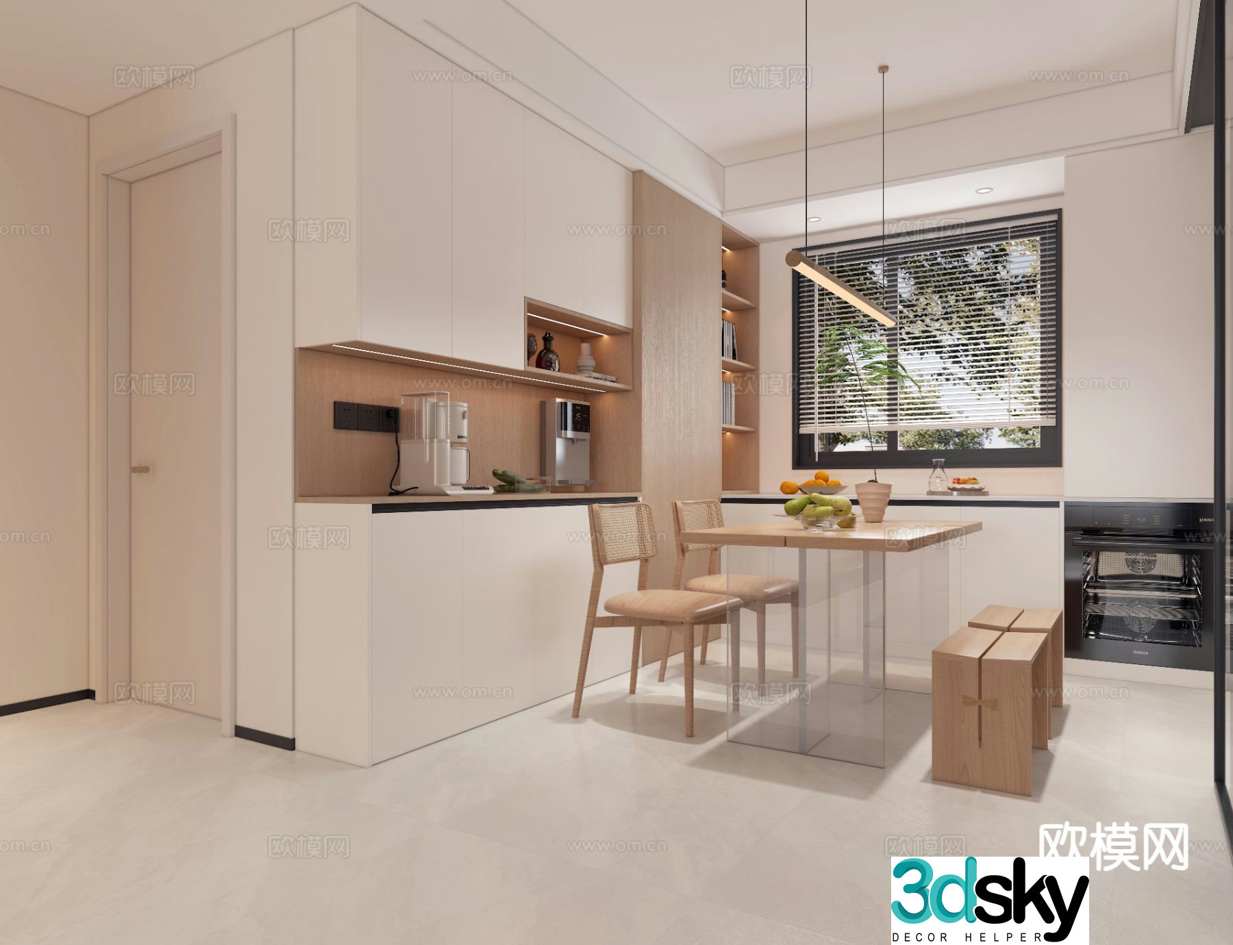 Nordic restaurant 3d model