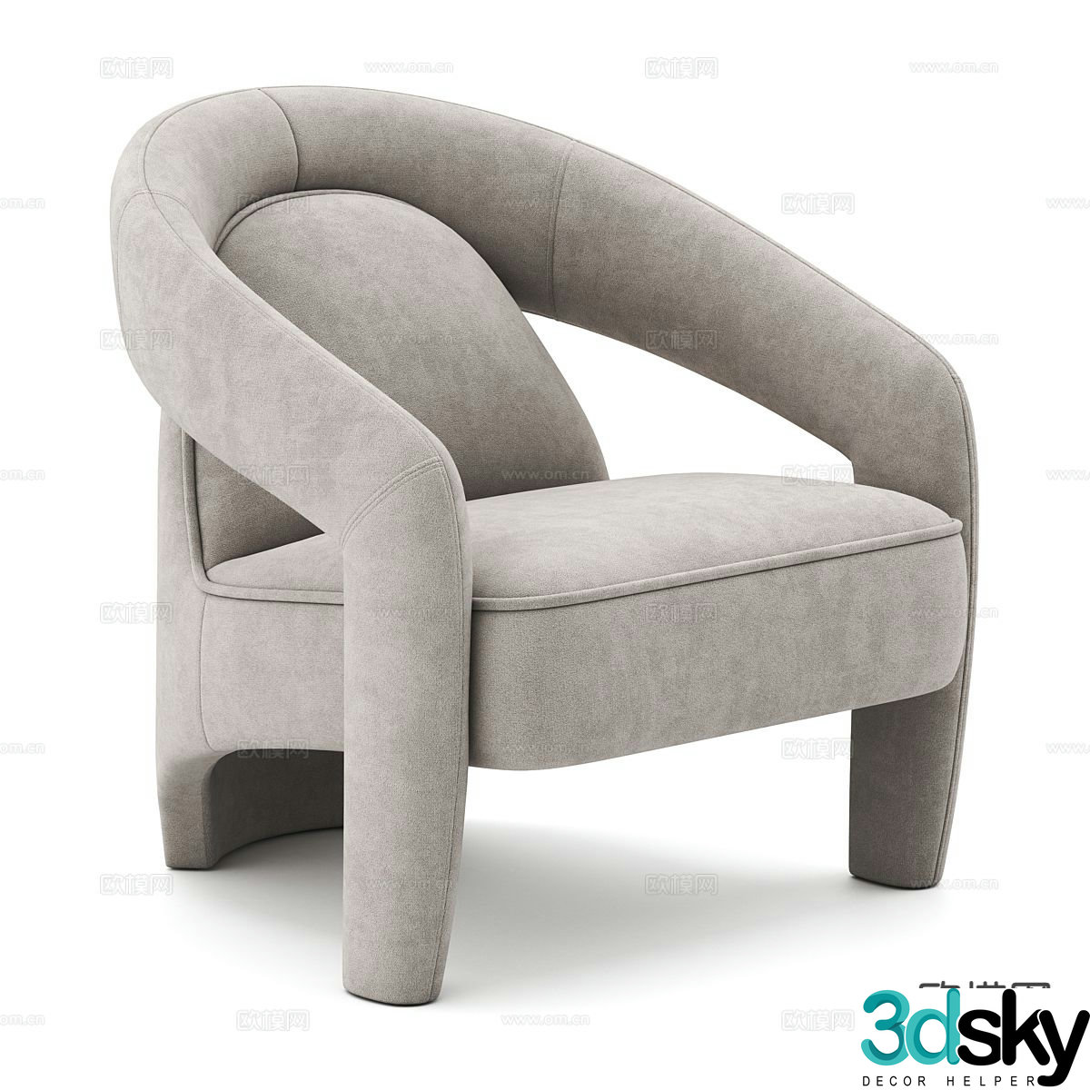 Nordic simple armchair sofa chair 3d model