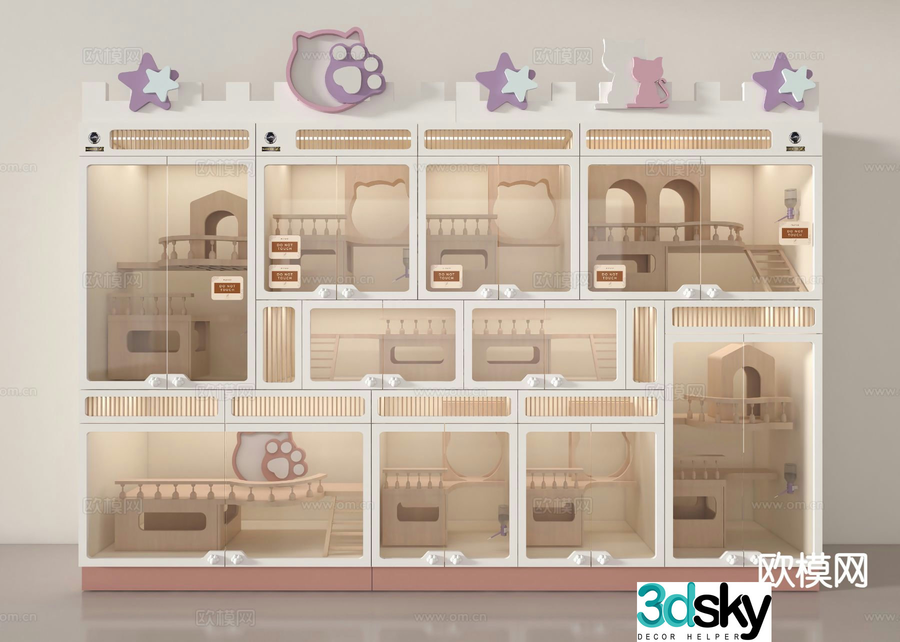 Fostering cat kennel pet fostering cabinet 3D model