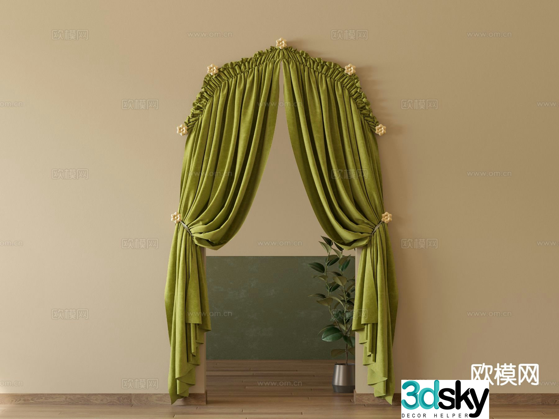 dome curtain arch curtain curved curtain 3d model