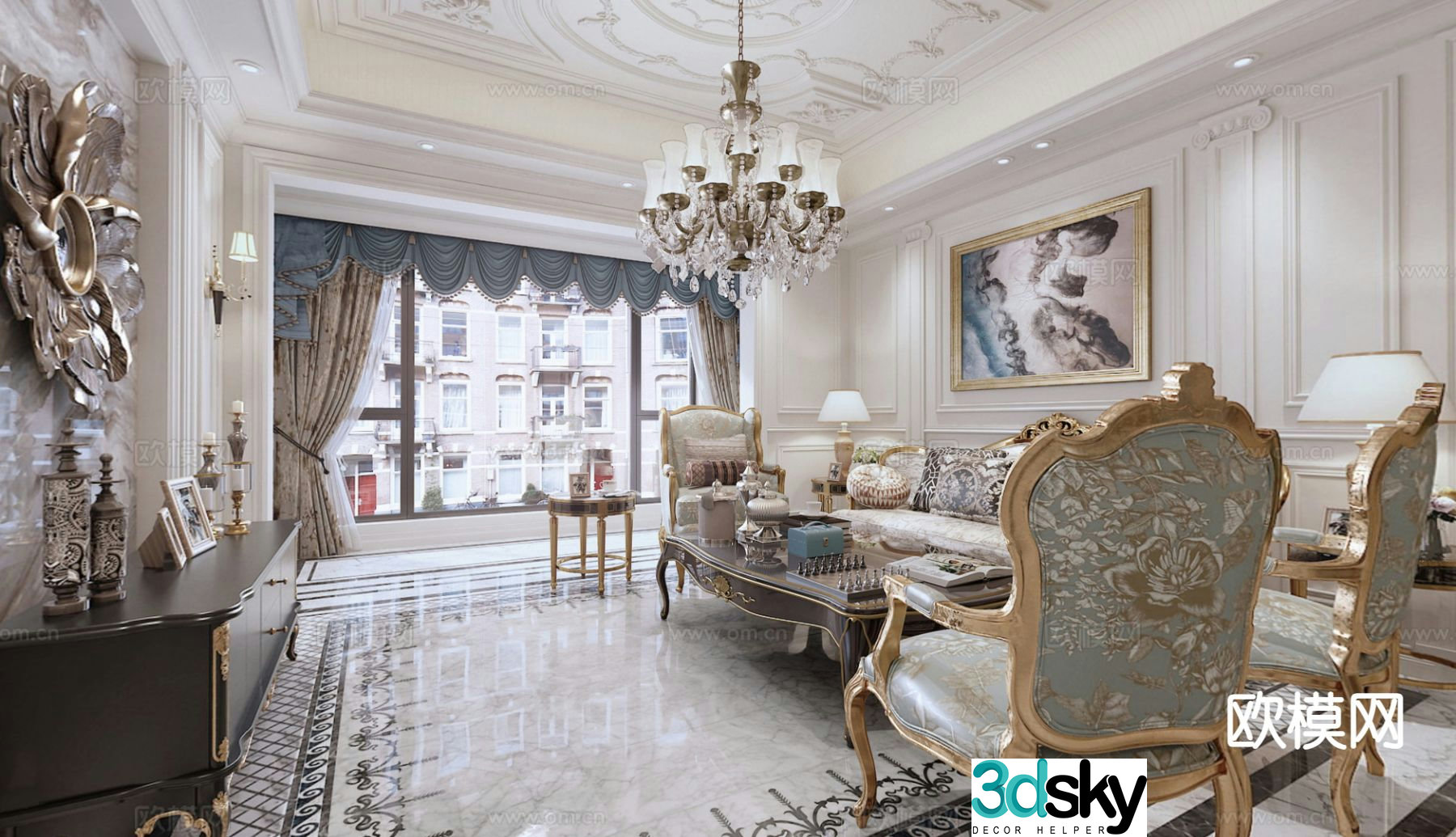 French living room 3d model
