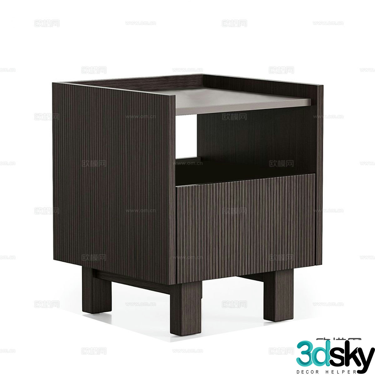 Nordic simple bedside table 3d model