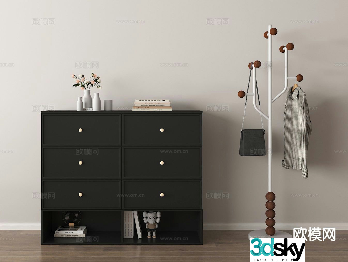 Modern chest of drawers 3d model