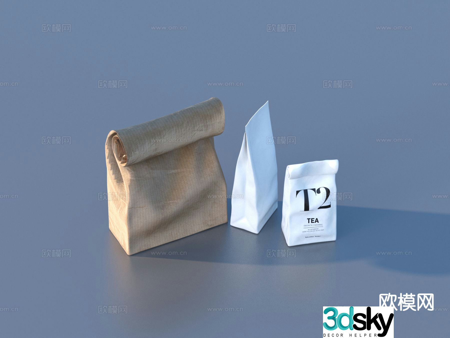 bag paper bag daily necessities 3d model