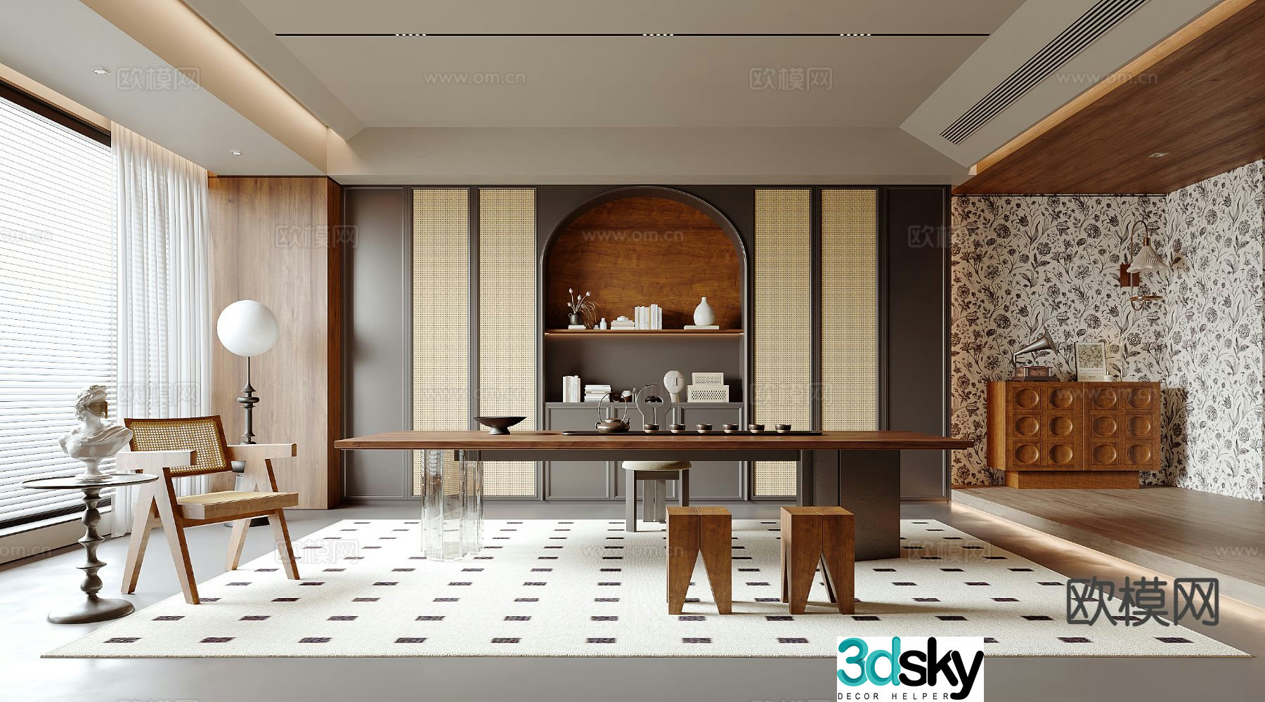 Medieval style tea room 3D model