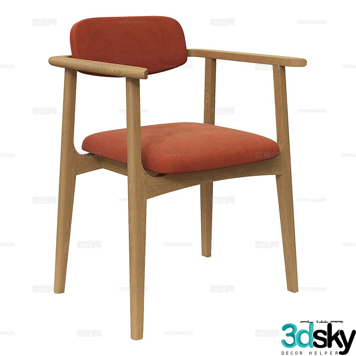 Nordic simple armchair chair leisure chair 3d model