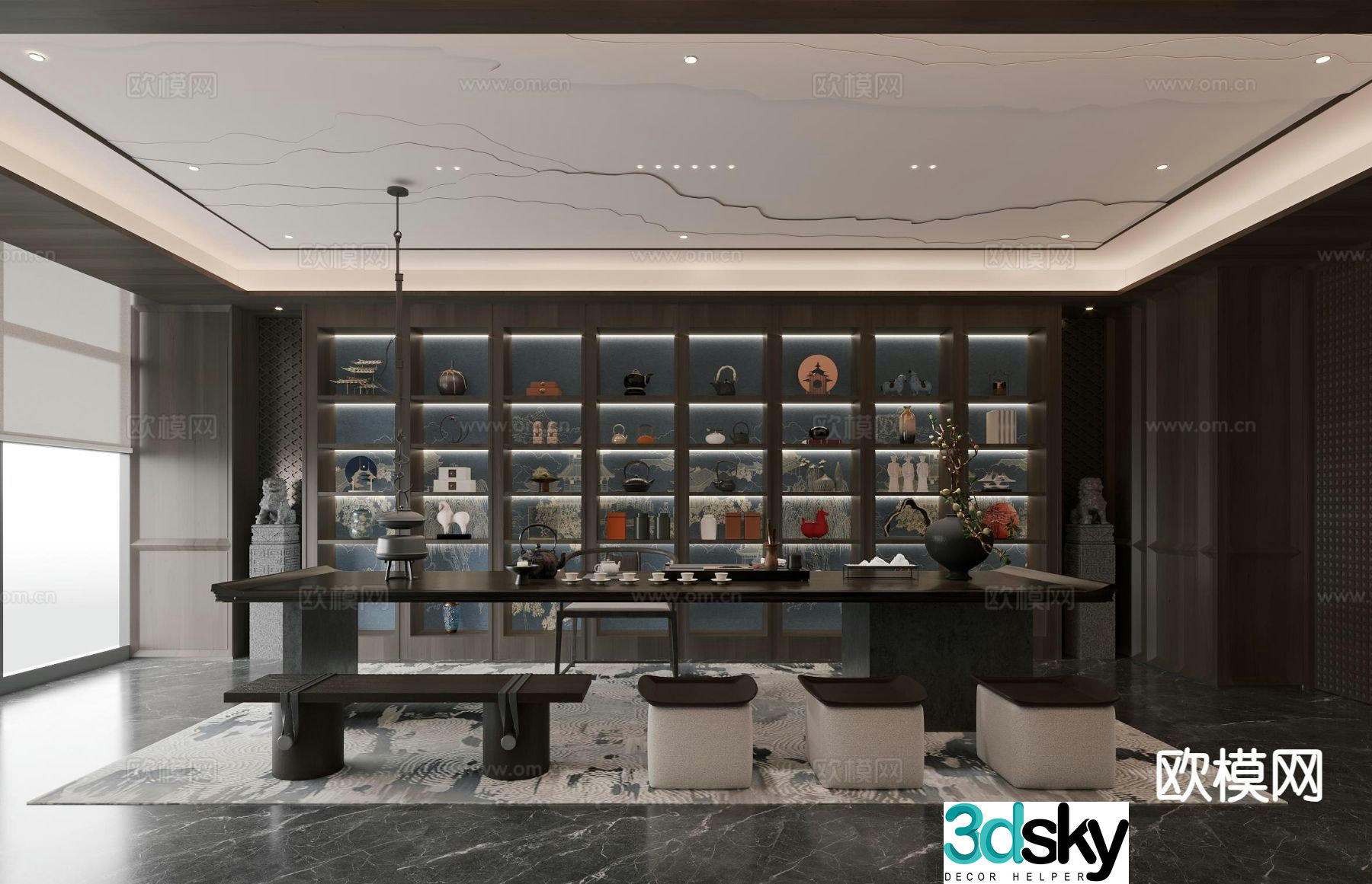New Chinese tea room 3d model