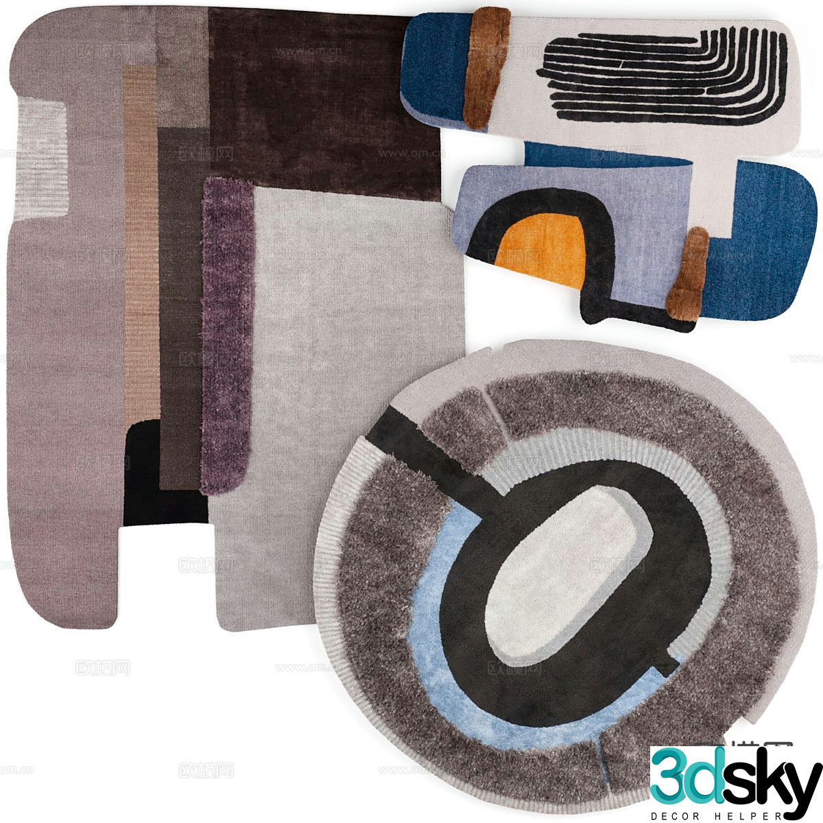 Irregular carpet square carpet 3d model