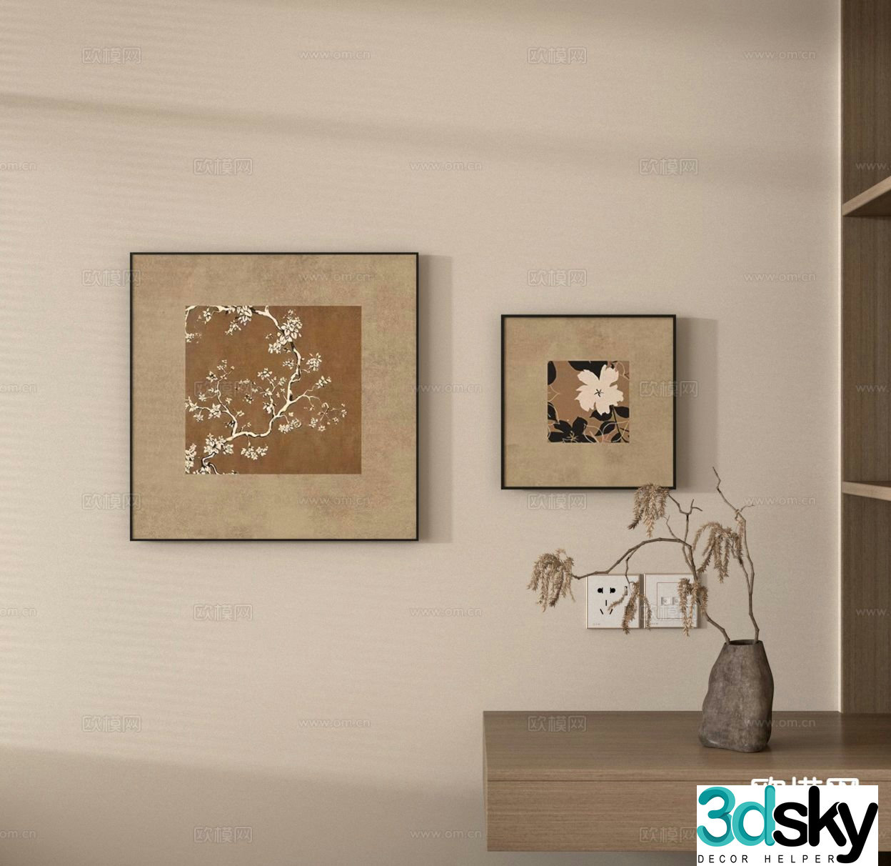 Medieval style hanging painting retro hanging painting art hanging painting 3D model