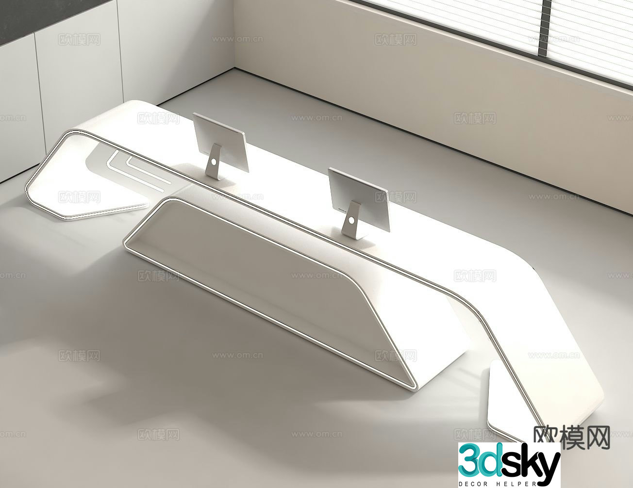 Front desk reception desk reception desk information desk 3d model